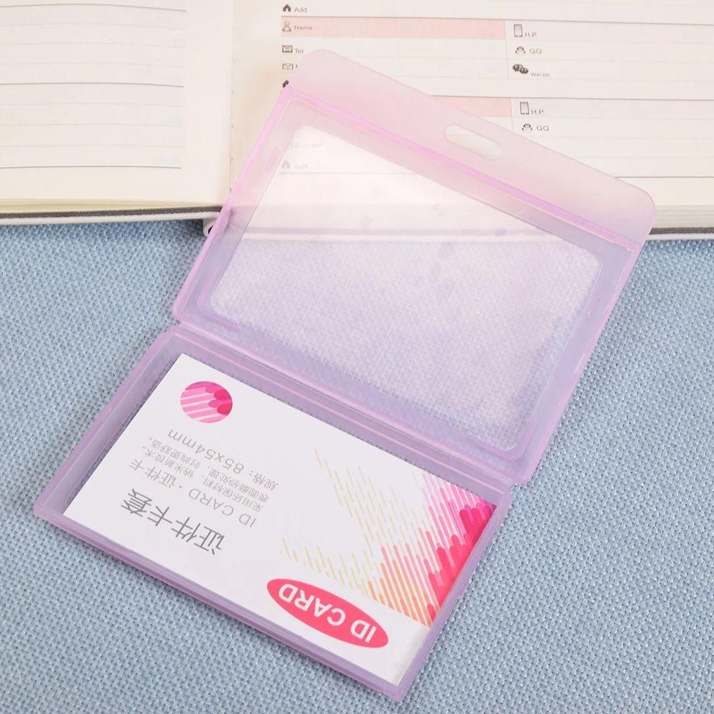 Sleeve Horizontal Employee Transparent Badge Holder Name Card Cover Bank Card Holder ID Card Holder