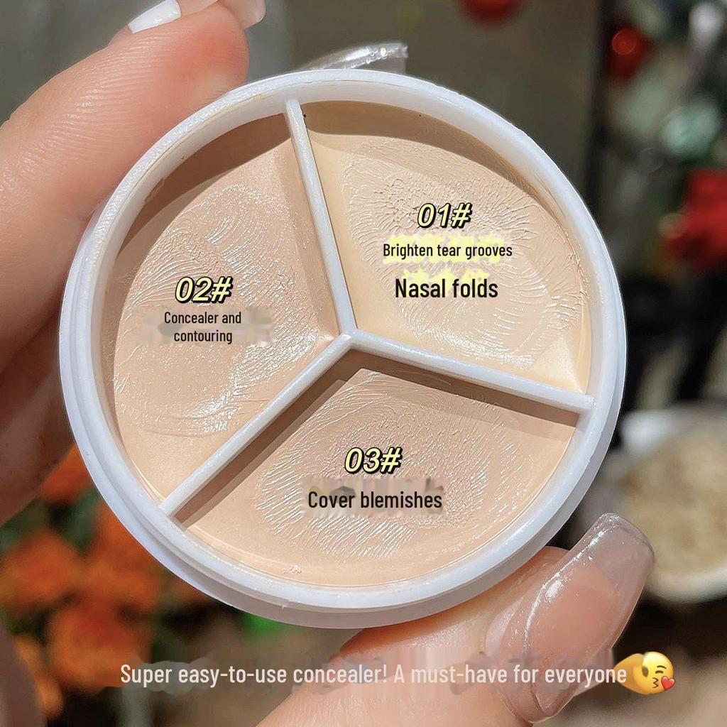 Палитра трехцветных консилеров для точечного покрытия, следов от акне, темных кругов, осветления и контурирования — идеально подходит для визажистов