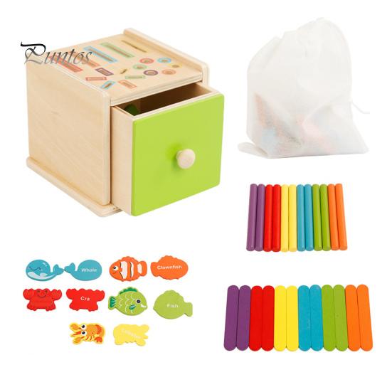 1 набор деревянных игрушек для сортировки цветов, мелкая моторика, коробка для сопоставления цветов, развивающая красочная игра для мальчиков и девочек, сбрасывающая палочки и диски