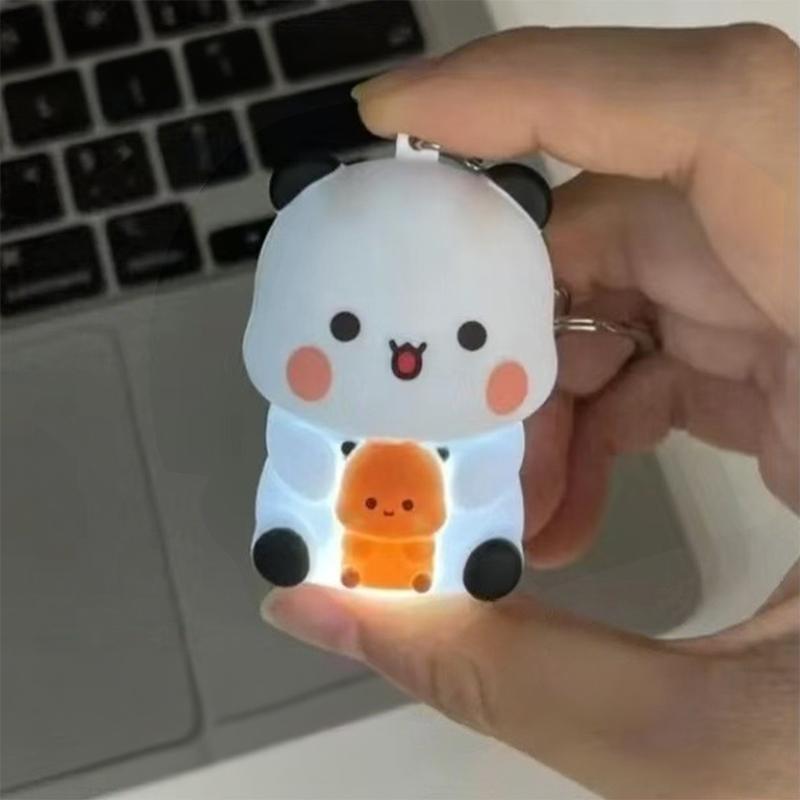 1 шт. Милый мультяшный брелок Панда Бубу и Дуду Может говорить Я люблю тебя Бубу и Иер Голосовые игрушки Подвеска на рюкзак Подарки для пары