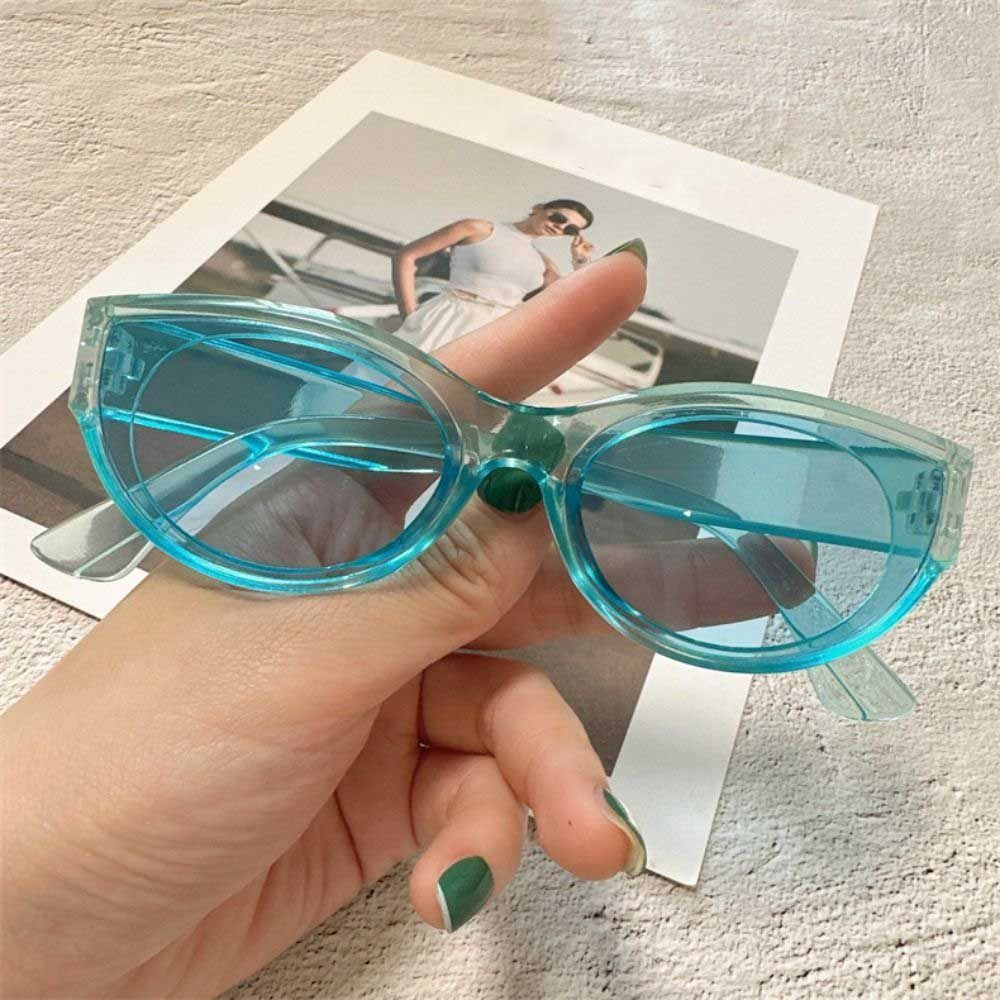 Fashion Cat Eye Sunglasses Vintage Outdoor Oval Frame Sunglasses Sun Shades Glasses Travel Street Style Elliptic Square Eyewear