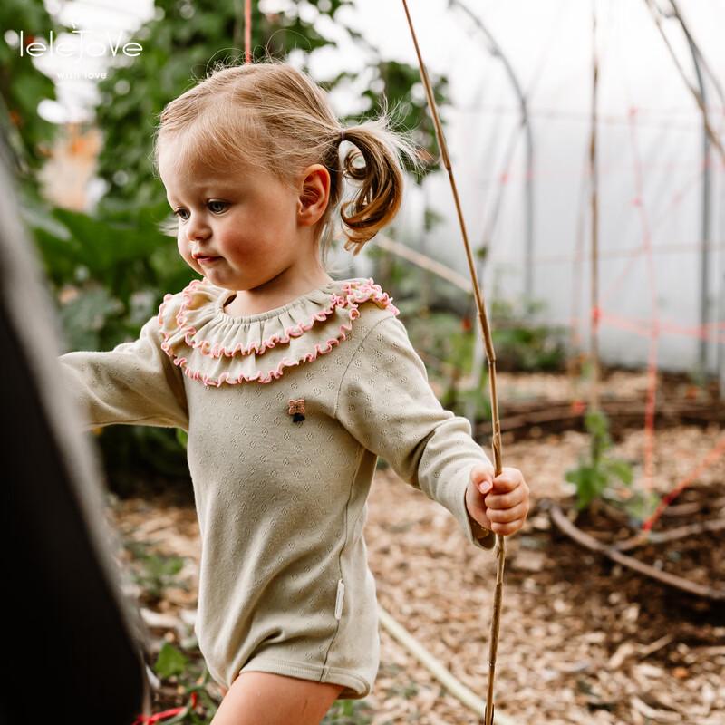 LELE JOVE Nordic Infant Ruffle Doll Collar Bodysuit