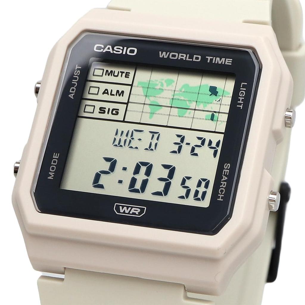 CASIO World Time Digital Unisex Watch LF-30W-8A Bio-based Plastic Band ivory overseas model