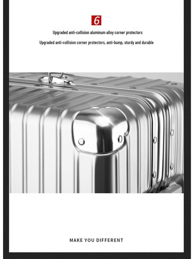 Retro Aluminum Frame Spinner Suitcase - Available In 20/24/26/29 Inches