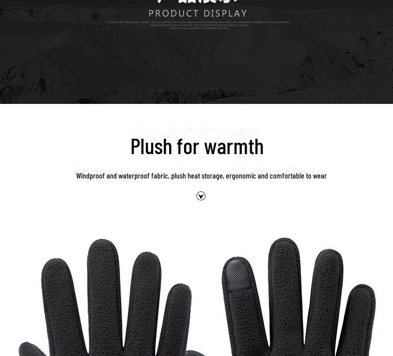 Мужские зимние флисовые перчатки — теплые, ветрозащитные, сенсорные, нескользящие, для езды на велосипеде на открытом воздухе, бега, альпинизма и вождения.