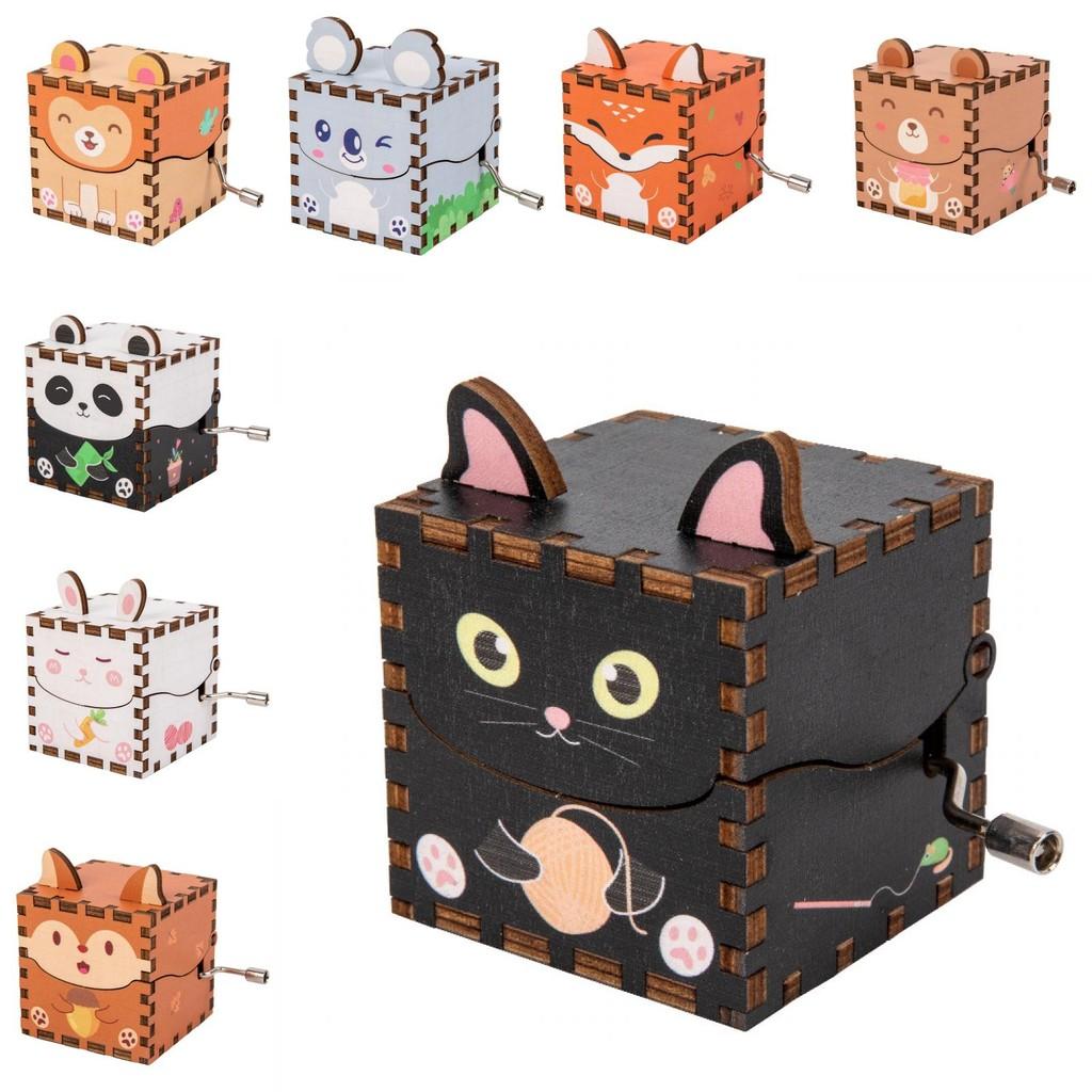 Деревянная музыкальная шкатулка-игрушка в форме животных (кролик, лиса, панда) для детей от 3 до 6 лет Подарок для девочек