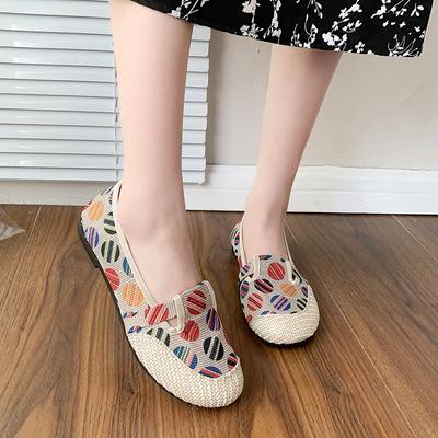 Мода 2024 года, женские модные балетки, рабочая обувь, женские трикотажные мокасины из сетки, дышащие женские туфли-лодочки без застежек, повседневные спортивные кроссовки