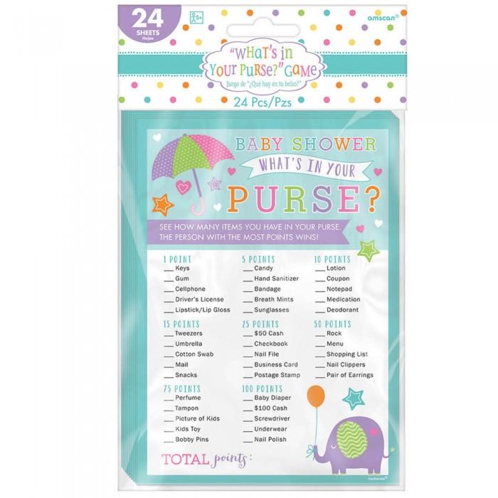 Amscan WhatÂ´s In Your Purse Baby Shower Game Sheets