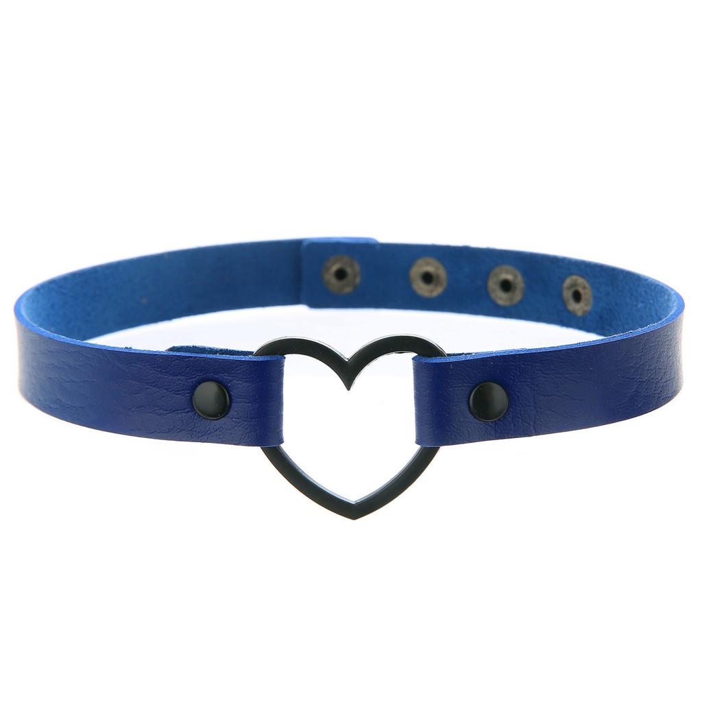 Готическое кожаное ожерелье-чокер с сердцем для женщин и девушек, регулируемое панк-ожерелье-воротник, кавайные милые украшения