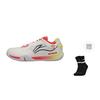 Li Ning Амортизирующие Нескользящие Износостойкие Низкие Бадминтонные Кроссовки Унисекс Серый Красный AYTV003-3