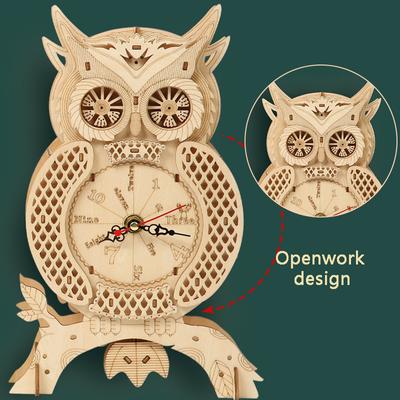 Сова Механическая 3D деревянная головоломка Настольные маятниковые часы Модель DIY Наборы Парусная лодка Украшение Дети Взрослые Подарок на день рождения