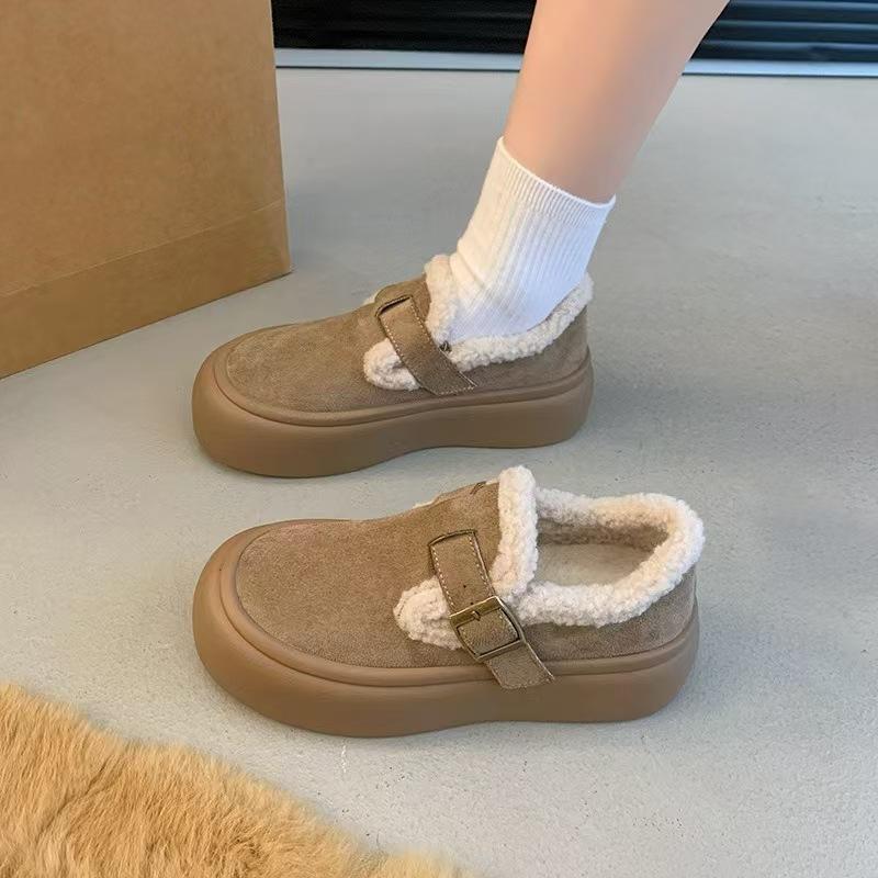 Универсальные снегоступы на толстой подошве Birkenstocks женская пушистая обувь, новая зимняя супер теплая женская обувь