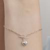 SOSOO 925 Silver Chubby Heart Toggle Bracelet