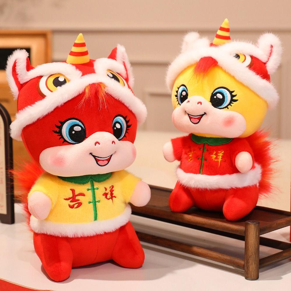 Chinese Style New Year Mascot Cute Lucky Pony Toy Funny Horse Stuffed Doll Spring Festival
