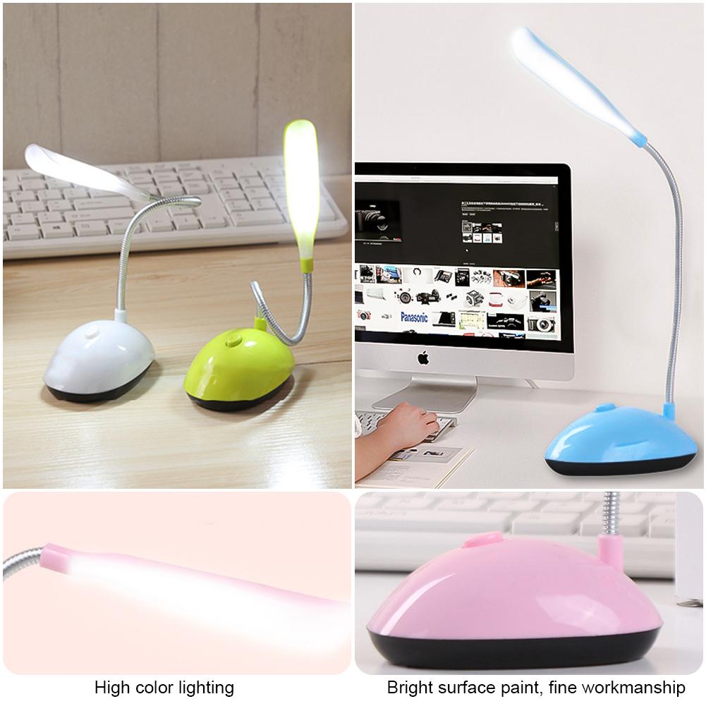 Светодиодная складная настольная лампа для чтения, питание от батареек типа ААА, защита глаз, ночник для спальни, прикроватное освещение, настольная лампа