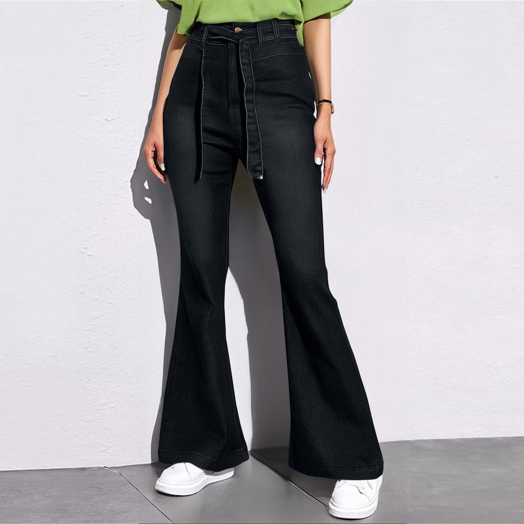 Women's High Waisted Hip Lifting Flared Pants Wide Leg Pants Jeans