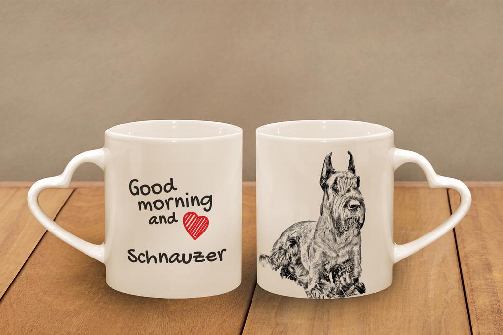 Schnauzer I - cup with a dog, adorable cup with a heart-shaped handle, universal gift from the Art-Dog brand