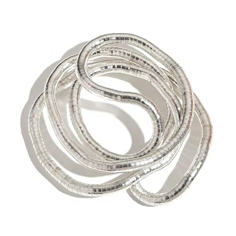 Metal Iron Twistable Collar Necklace Multi-layered Freely Wrapped Necklace Fashion