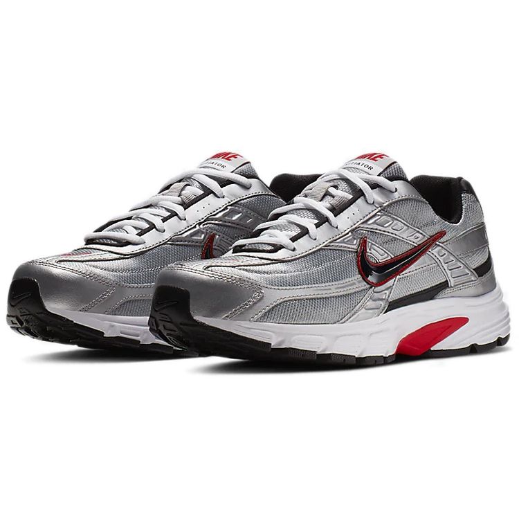Nike Initiator Metallic Silver Red Men Sneakers Black White 394055-001