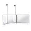 Makeup Mirror with Adjustable Perfect for Bathroom Simple Black Perfect for Hair Styling and Rentals Three-way Mirror, Wall-mounted Storage, White,