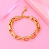 Fashion Estele Gold Plated Rectangle Link Bracelet For Women