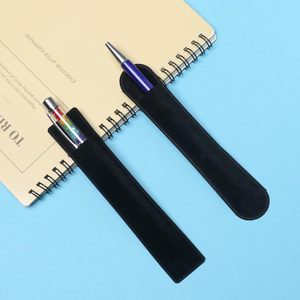 2/5pcs Gift Bag Business Affairs Round Square Velvet Pencil Bag Pen Pouch Case