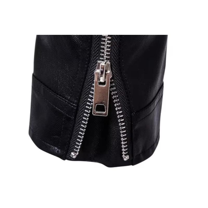 Мужская модная кожаная куртка, облегающая куртка из искусственной кожи с воротником-стойкой, мужская ветрозащитная мотоциклетная куртка с лацканом, диагональная молния, мужские куртки