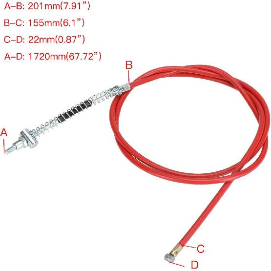 YOXUFA Mini Bike Brake Lever Kit 67 Inch Drum Brake Cable Assembly Replacement For Coleman CT200U CT200U-EX BT200X Baja Warrior MB200 Predator 212