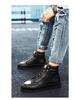 2025 Autumn/Winter Men's High-Top Martin Boots Leather Sneakers Korean Style Casual Street Dance Trend