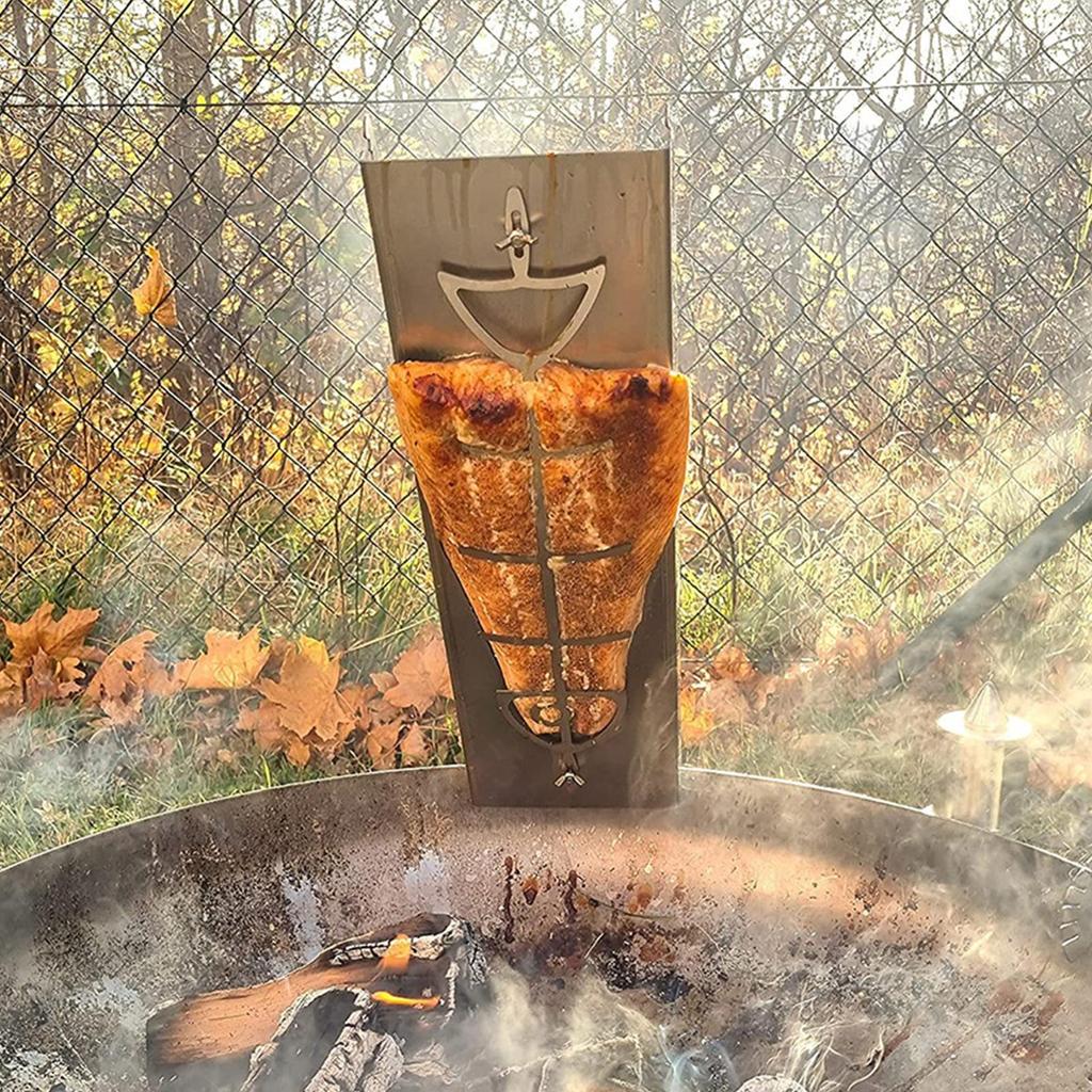 Набор досок для лосося фламбе из нержавеющей стали, устойчивый к ржавчине, держатель для лосося фламбе, вращающийся на 180 градусов, регулируемый кронштейн для костров и грилей