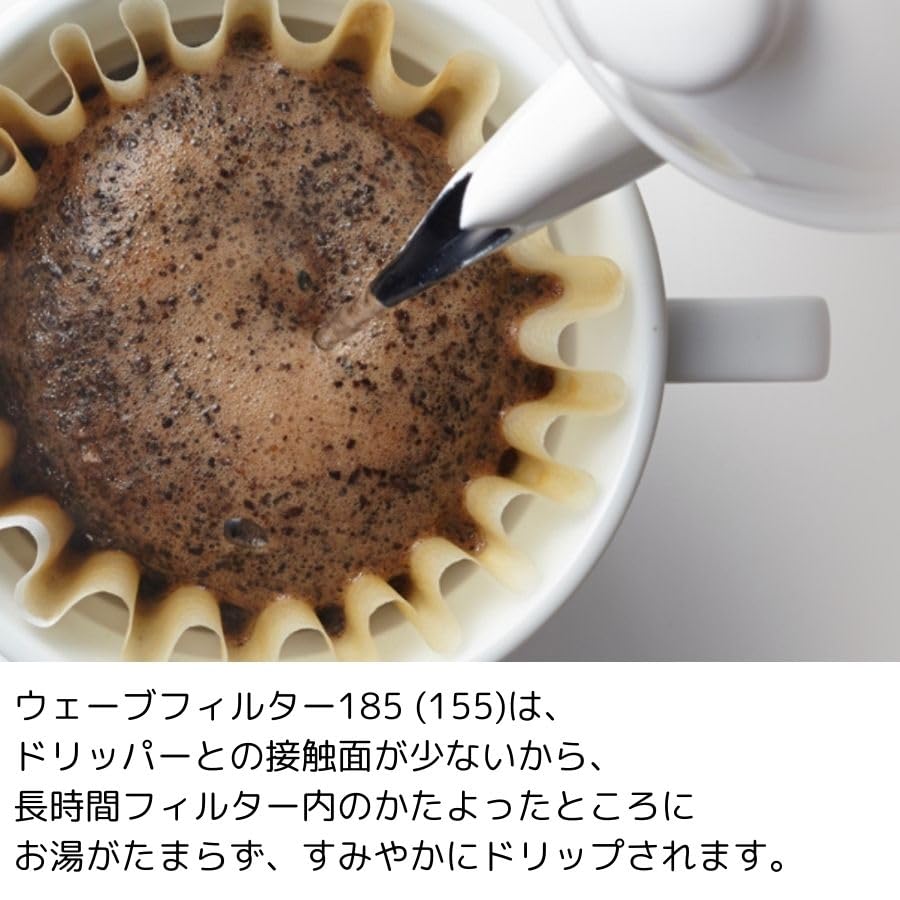 Купите 5 воронок Kalita Wave, предназначенных для роши на 2–4 персоны, набор из 5 250 штук кофейных фильтровальных бумаг, совместимых с воронками Origami [коробки оптом]