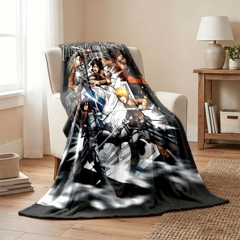 Attack on Titan blanket Flannel Blanket Soft Cozy Plush Throw for Sofa Bed Lightweight Home Decor