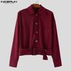 INCERUN Autumn Men Lapel Neck Long Sleeve Corduroy Casual Short Jackets Coats