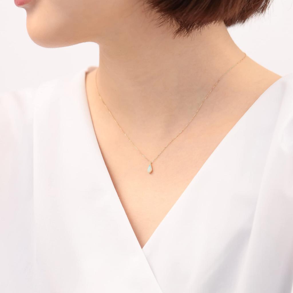 Estelle October Birthstone Opal K10 Yellow Gold Necklace 0452-6176-0019-0000