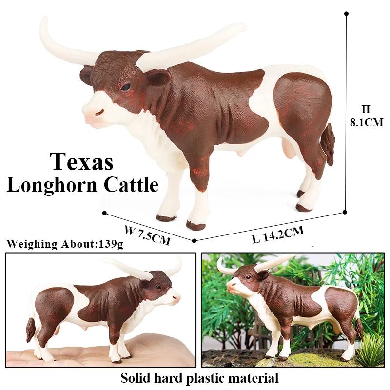 Oenux Фермерские животные Бой быков Ковбой Симуляция Домашняя птица Крупный рогатый скот Теленок Бык Вол Бык Коллекция фигурок ПВХ Модель Игрушка Детский подарок