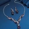 Alloy Rhinestone Necklace and Earrings Set for Women - Wedding Jewelry 
