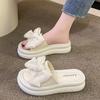 Bow Platform Women Slippers Summer Flats Flip Flops Shoes 2024 New Fashion Dress Beach Sandals Walking Slides Female Zapatillas