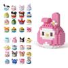MINISO Sanrio Disney Anime Cartoon Action Figures Diamond Micro Small Particles Building Blocks Hello Kitty Stitch Kids Toys