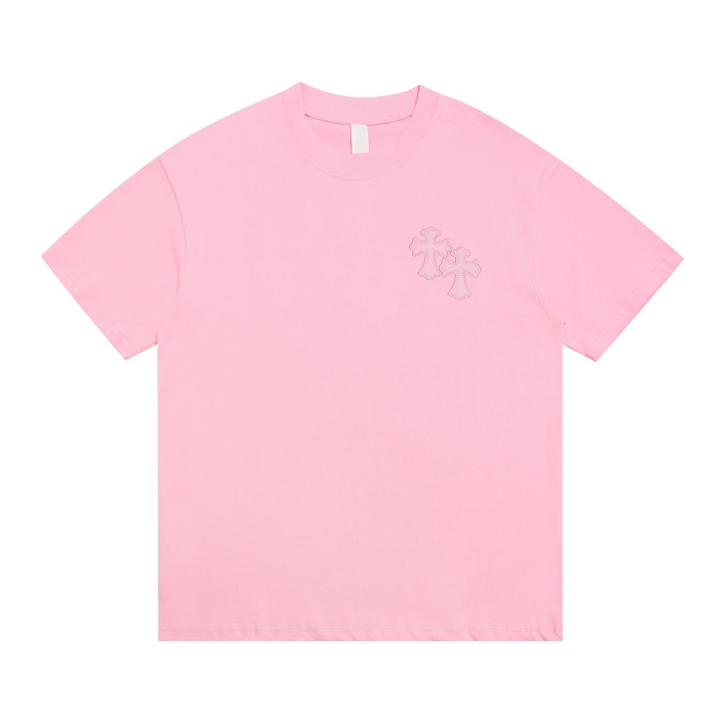 1975 CHROME HEARTS 2025 Summer New High Quality Cotton Round Neck Loose Large Size Men's and Women's T-shirt Couple T-shirt