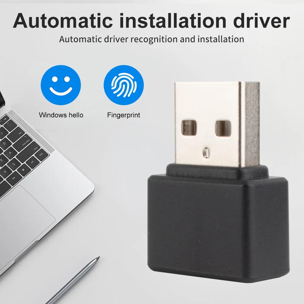 Мини USB устройство распознавания отпечатков пальцев Биометрический ключ безопасности ПК Ноутбук Windows 10 11 Hello Модуль сканера считывателя отпечатков пальцев