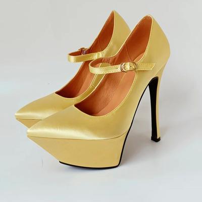 Модный бренд Высокое качество Сексуальные туфли на высоком каблуке 15 см Черные Красные Платье Вечеринка Свадьба Женская обувь Дизайнерская 34-43 Большой размер Подиум Свадебная обувь