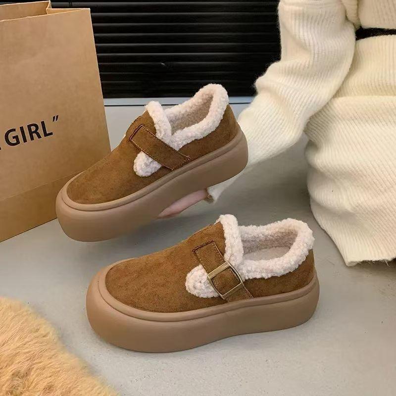 Winter Velvet Non-slip Thickened Warm Cotton Shoes New Snow Short Boots Versatile Outdoor Women's Cotton Shoes