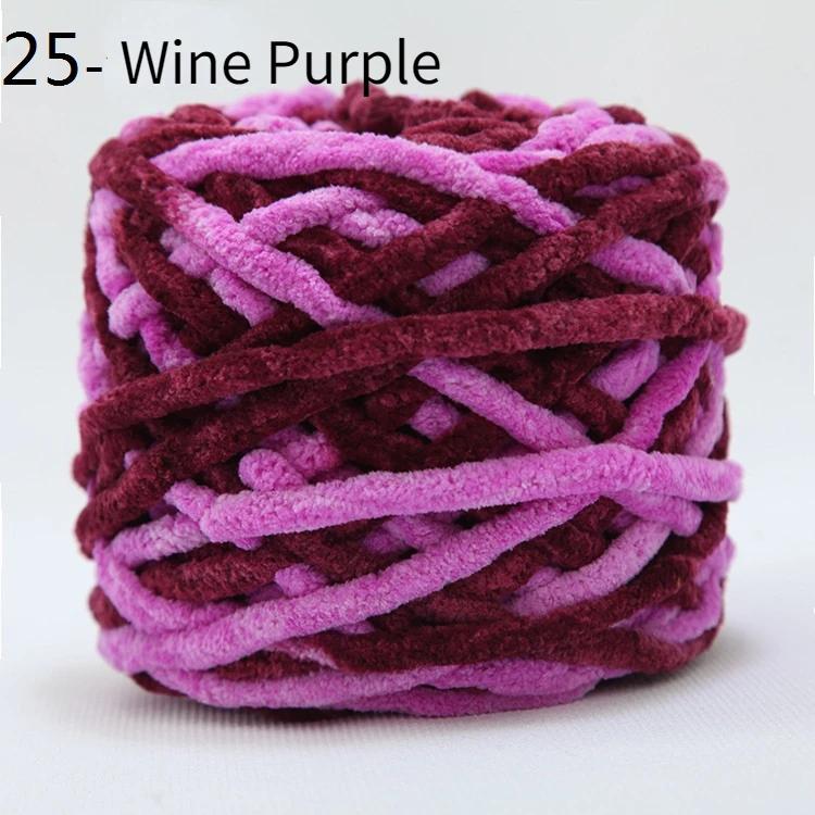 100g/bola chenille tricô fio macio linha tira de gelo fio de algodão fio de lã diy para a mão tricô cachecol grosso