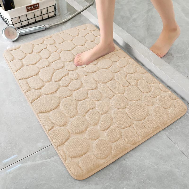 Home Cobblestone Embossed Door Carpet Door Mat Bathroom Simple Wind Absorbent Foot Mat Bathroom Non-Slip Mat Floor Mat