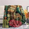 Flower Birds  Print Flannel Blanket, High quality Comfortable for All Seasons, Home Decor, Warmth and Comfort