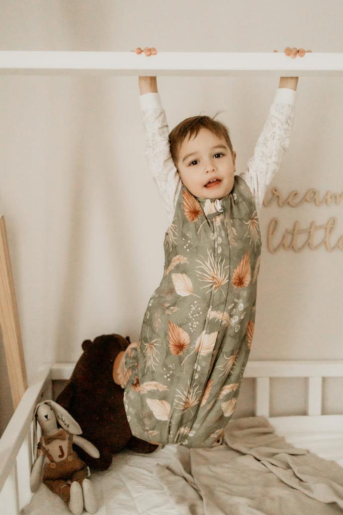 Двусторонний спальный мешок с ножками M (3-5 лет) Богемский зеленый/Богемский ботанический