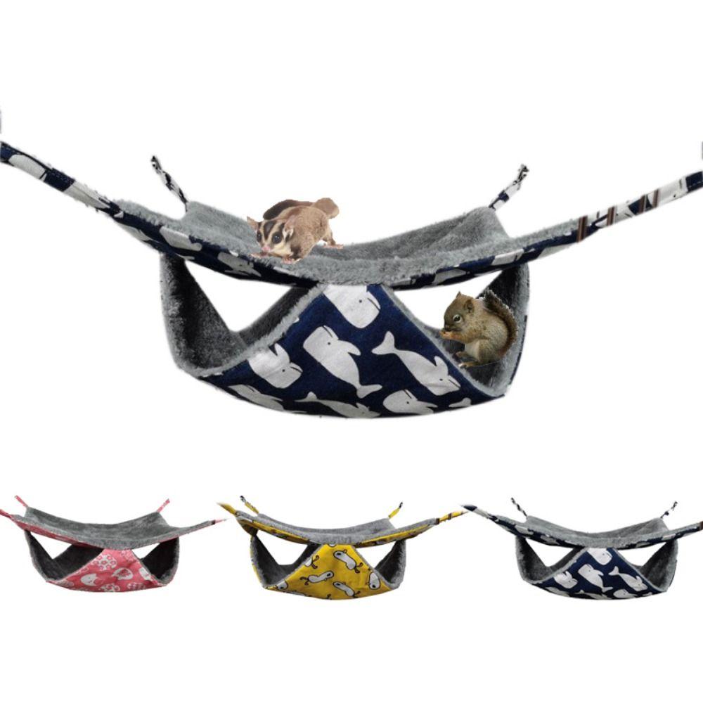 Теплый двухслойный гамак для домашних животных, мягкий гамак для хомяка, подвесная кровать для сна для хомяка, пружинный