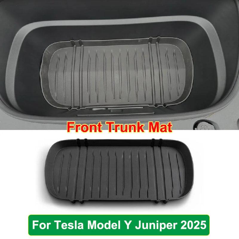 for Tesla New Model Y Juniper 2025 Launch 2026 Front Trunk Mat Partition Board TPE Frunk Protector Cushion Organizer Storage Box