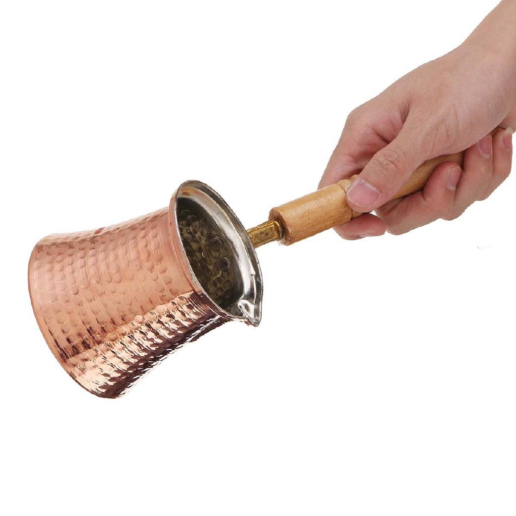 3 Size Coffee Wooden Handle Cevze Turk Turkish Coffee Pot Coffee Turk Turkish Copper Coffee Maker