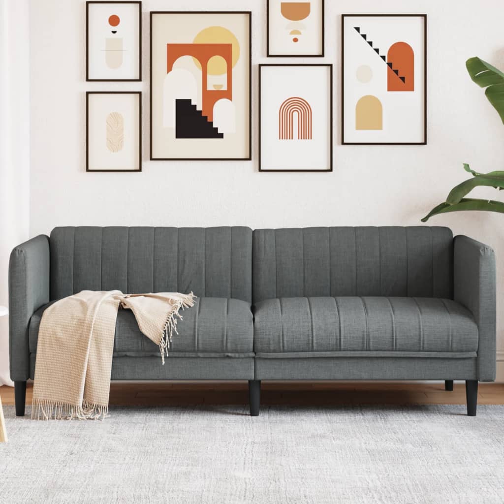 3 Seater Sofa in Dark Gray Fabric